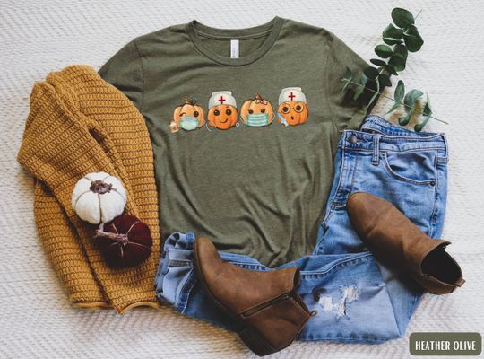 Discover Cute Nurse Halloween Shirt, Nursing Fall T-Shirt, Spooky Nurse Team Shirts