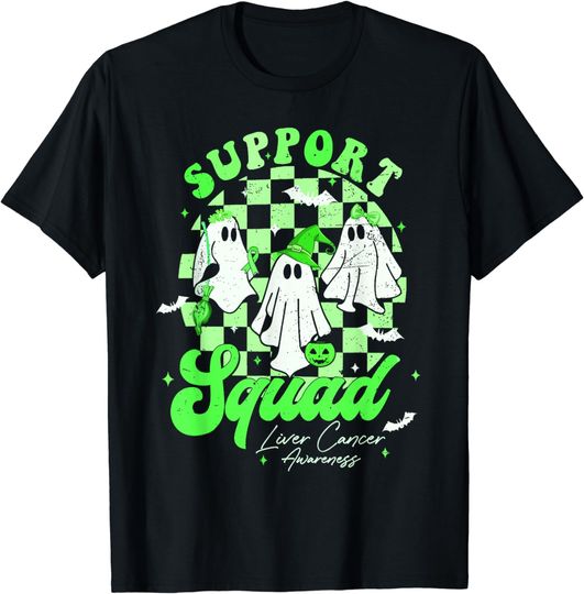 Discover Ghost Support Squad Liver Cancer Awareness Halloween T-Shirt
