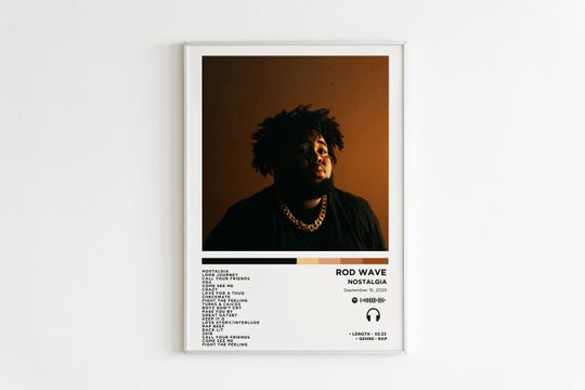 Discover Rod Wave - Nostalgia Album Poster, Album Cover Poster