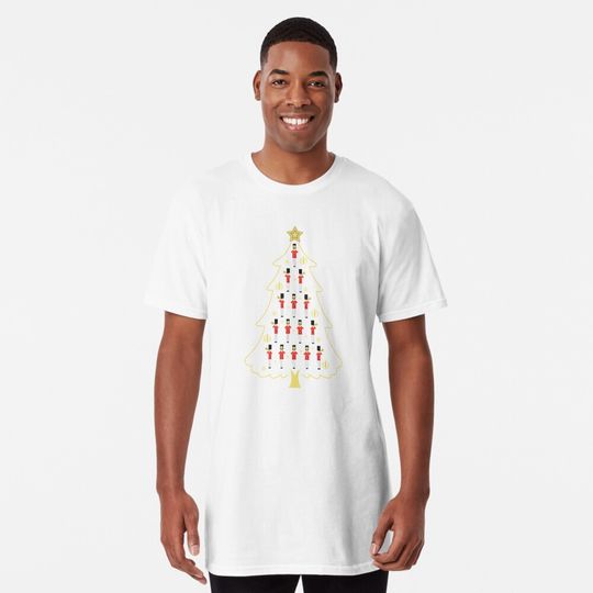Discover Red Toy Soldiers Christmas Tree Long T-Shirt