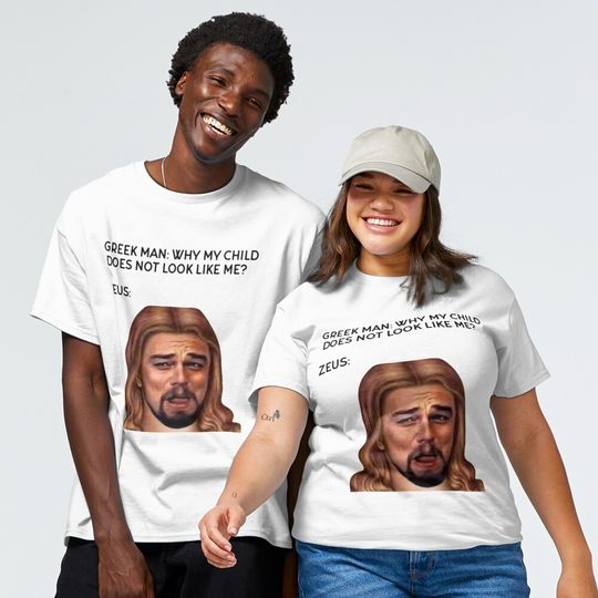 Discover Zeus God Leonardo DiCaprio Funny Meme Black Letters Classic T-Shirt