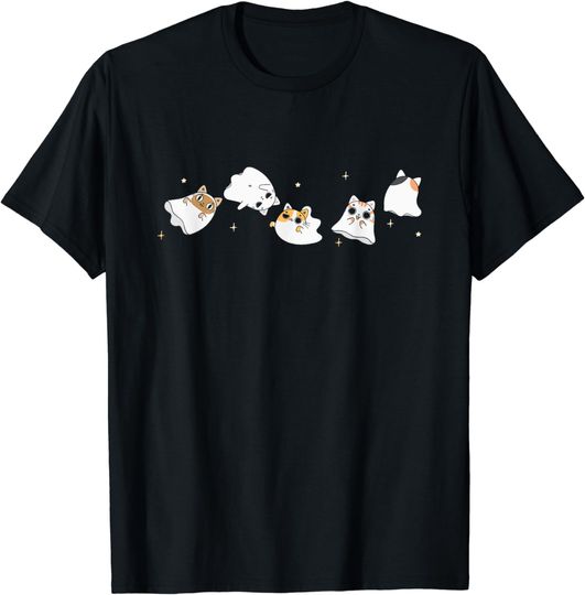 Discover Cat Ghost Halloween Costume Spooky Cute Kawaii Animal T-Shirt