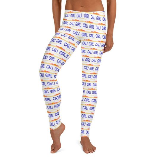 Discover Cali Girl Leggings, Women's Teen Pacific West Coast USA Printed Stretch Pants