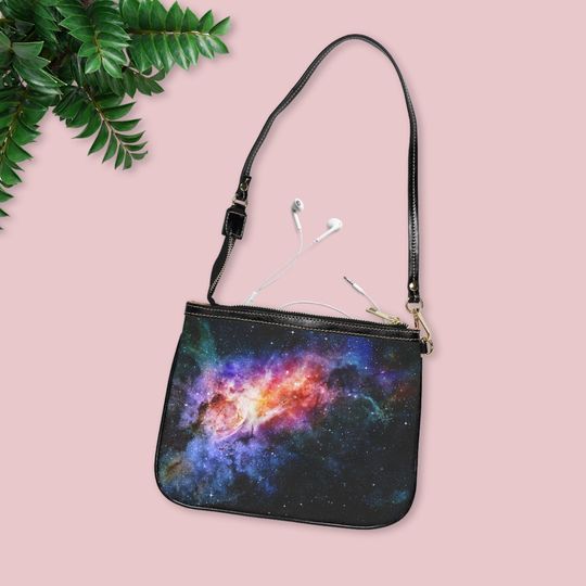 Discover Outer Space Background With Stars And Nebula Small Shoulder Bag