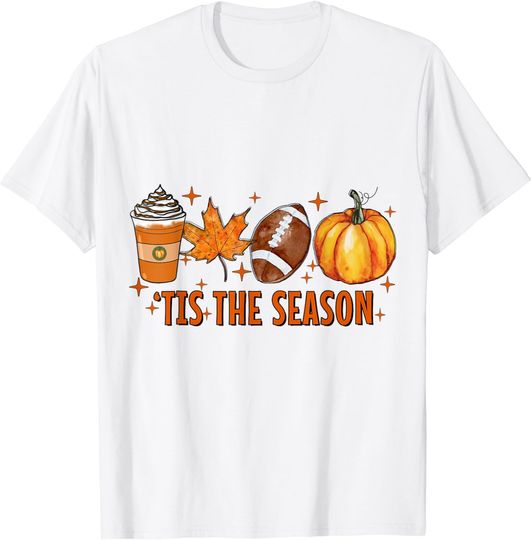 Discover Tis The Season Pumpkin Spice Latte Halloween Fall Coffee T-Shirt