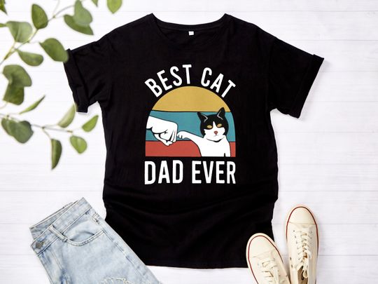 Discover Best Cat Dad Ever, Cat Dad, Fathers Shirt, Personalized Shirt