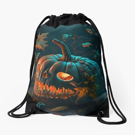 Discover Halloween Pumpkin Drawstring Bag
