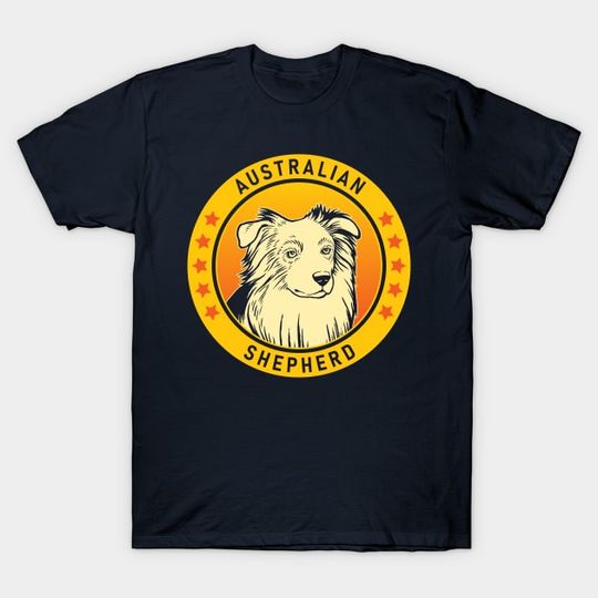Discover Australian Shepherd Dog Portrait - Australian Shepherd - T-Shirt