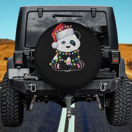 Discover Panda Santa Hat Lights Christmas Pajama Gifts For Girl Spare Tire Cover