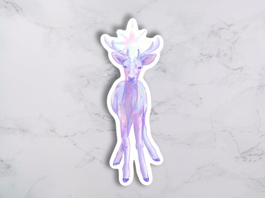 Discover holographic star stag vinyl sticker