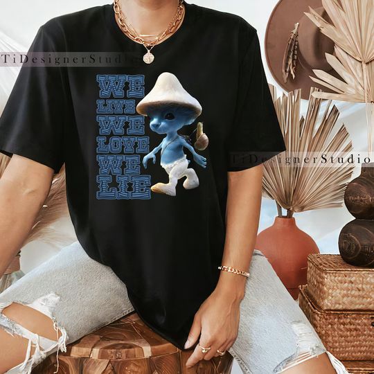 Discover Smurf Cat Funny Meme Shirt - We Live, We Love