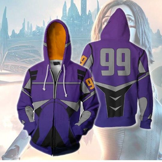 Discover Alita Battle Angel 3D Zip Hoodie, Costume Halloween Cosplay 3D Zip Hoodie