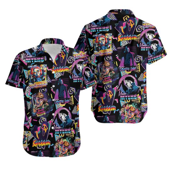 Discover Horror Character Halloween Hawaiian Shirt