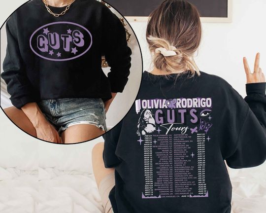 Discover Olivia Rodrigo Guts full date tour 2024 shirt, Olivia Rodrigo Shirt