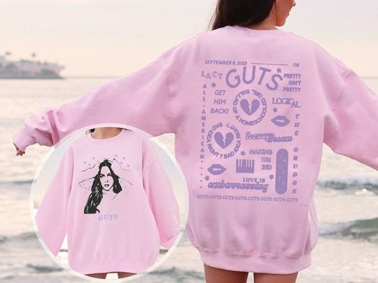 Discover Guts Olivia Rodrigo Sweatshirt, Olivia Rodrigo Guts Merch