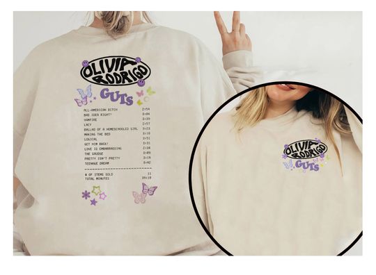 Discover Olivia Rodrigo Guts Shirt, Olivia Rodrigo Guts Album Sweatshirt