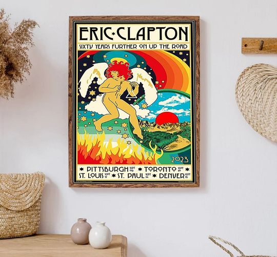 Discover Eric Clapton North American Tour 2023 Poster, Vintage Poster