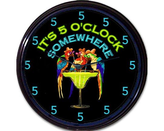 Discover Tropical Wall Clock, 5 Oclock Somewhere, Margaritaville