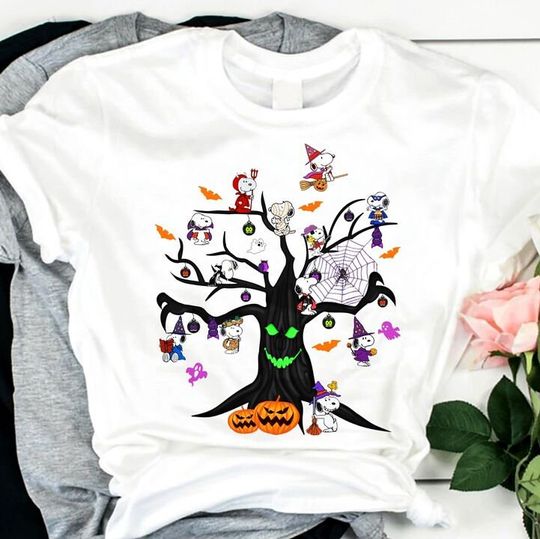 Discover Funny Halloween Snoopy Tree T-Shirt