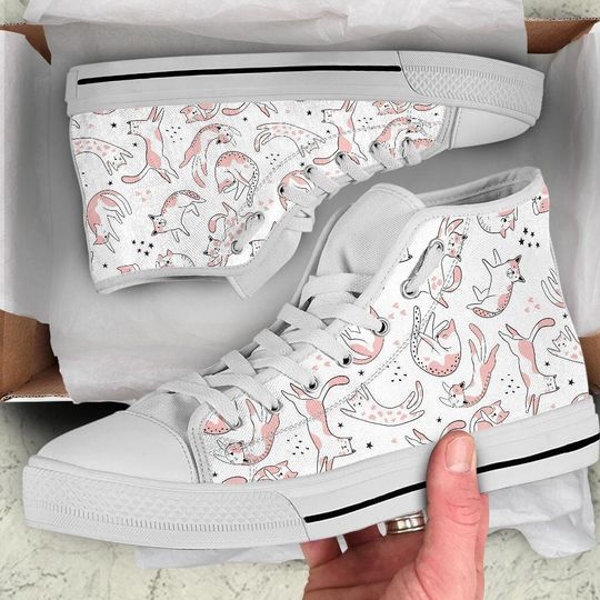 Discover Cat Kitty Men's High Top Sneakers