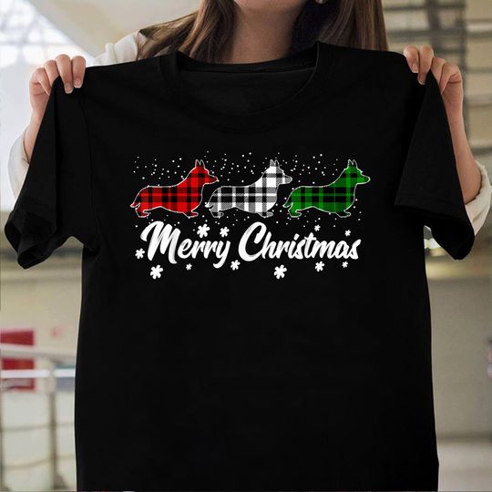 Discover Welsh corgi Christmas Red White Green Dog Lover Xmas Gift T-Shirt, Gift for Dog Lovers