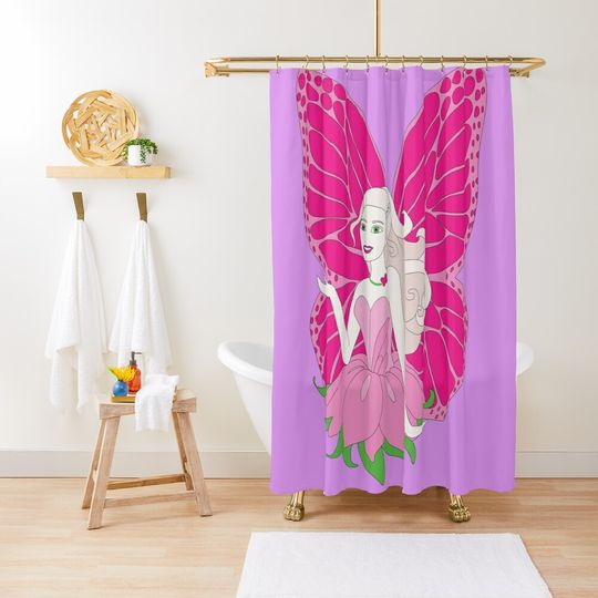 Discover Butterfly Barbie Shower Curtain