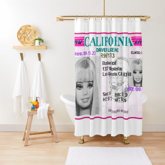 Discover Barbie ID license Shower Curtain