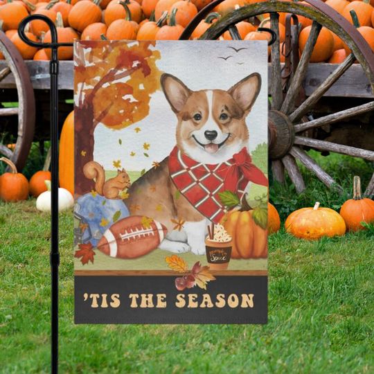 Discover Corgi Fall Garden Flag