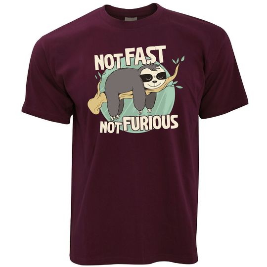 Discover Mens Not Fast Not Furious Sloth T Shirt Sleepy Lazy Funny Movie Joke Tee