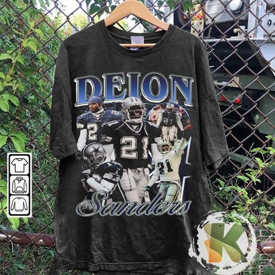 Discover Vintage 90s Graphic Style Deion Sanders cowboys T-Shirt, Deion Sanders