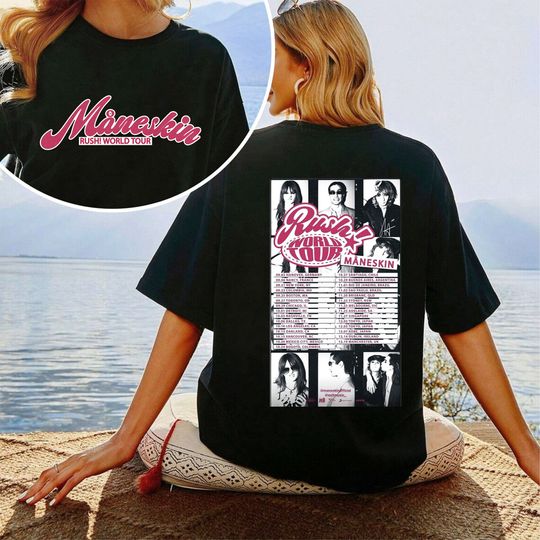 Discover Maneskin Band Music Shirt, Rush! World Tour 2023 Ticket Vintage Tee