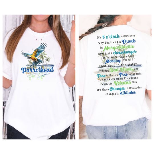 Discover Jimmy Buffett Shirt with Lyrics, Parrothead Island Tshirt
