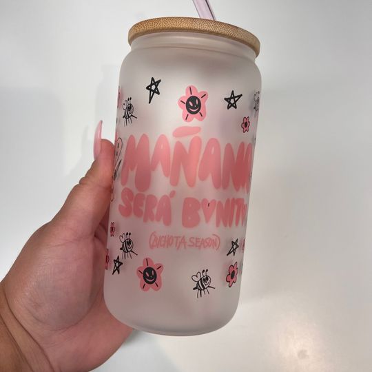 Discover Maana Ser Bonito frosted glass cup | Karol G cup | Karol G | bichota