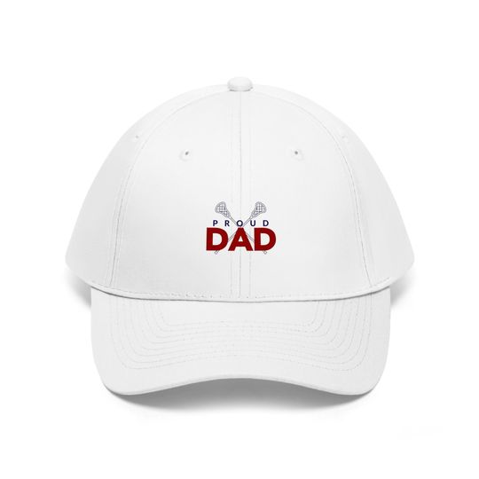Discover Proud Lacrosse Dad Red & Blue Unisex Twill Hat