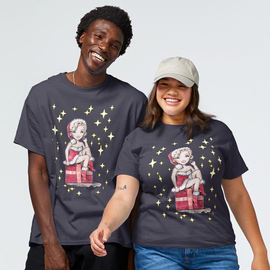 Discover Marilyn Monroe Christmas dress model cute cartoon girl Classic T-Shirt