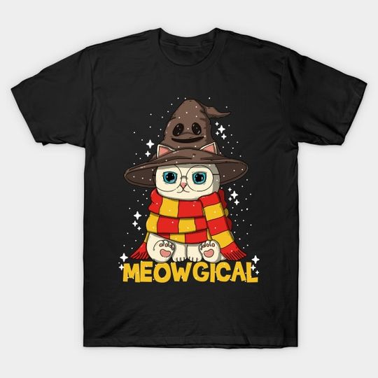 Discover Wizard Neko Meowgical - Wizard Cat - T-Shirt