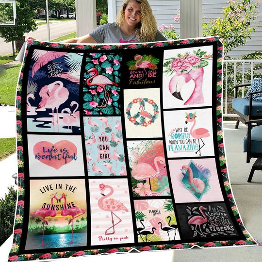 Discover Flamingo Fleece Blanket