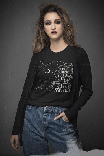 Discover Funny Witch Shirt , Halloween Shirt, Buckle up Buttercup Shirt