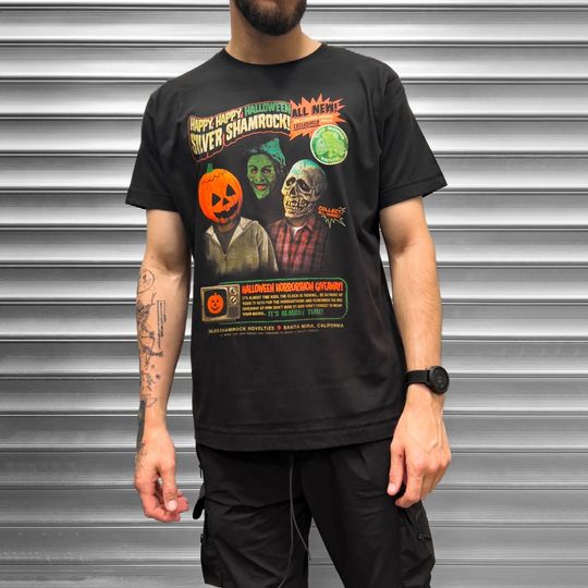 Discover Silver Shamrock Halloween Mask Advert Mens T Shirt