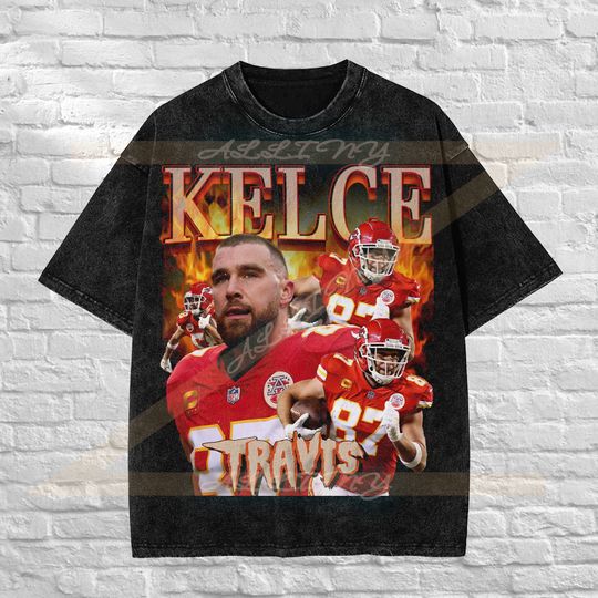Discover Vintage Travis kelce Wash T Shirt Football