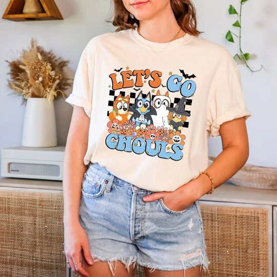 Discover Let's Go Ghouls Bluey Dad Halloween Shirt