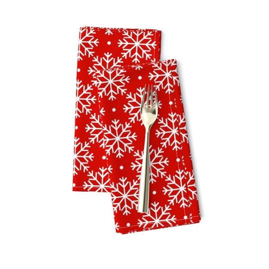 Discover Red Snowflakes Festive Season Napkins