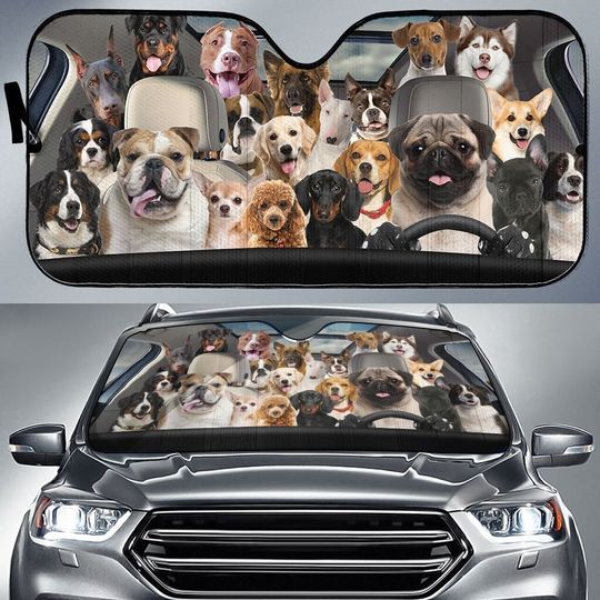 Discover Pug Sunshade Lots Of Dogs Pug Driving Dog Lovers
