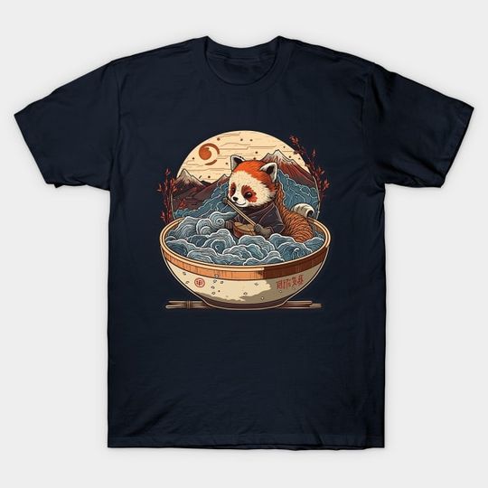 Discover Red Panda Ramen Hot Spring - Red Panda - T-Shirt