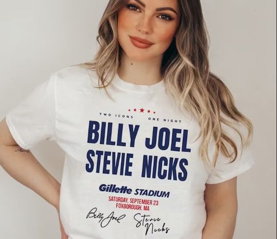 Discover Billy Joel Stevie Nicks 2023 Tour T-Shirt, Billy Joel Merch Tshirt