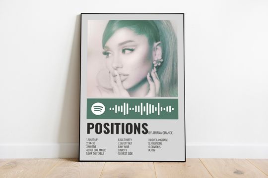 Discover Ariana Positions Spotify Music Poster