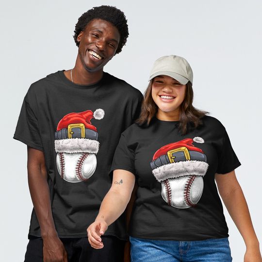 Discover Santa Baseball Christmas Santa Hat Classic T-Shirt