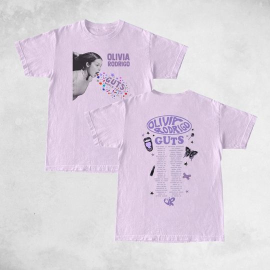 Discover GUTS Tour Shirt, Olivia Rodrigo Merch, Album Tracklist
