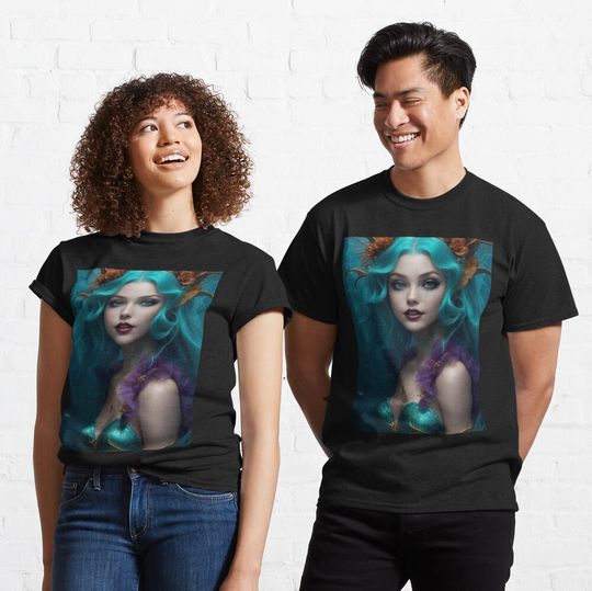 Discover Halloween Ondine of Merfolk Sea and Litt Mermaid of Sirenas World Classic T-Shirt