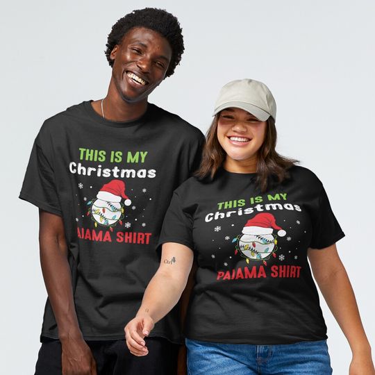 Discover This is my christmas pajama shirt baseball Classic T-Shirt